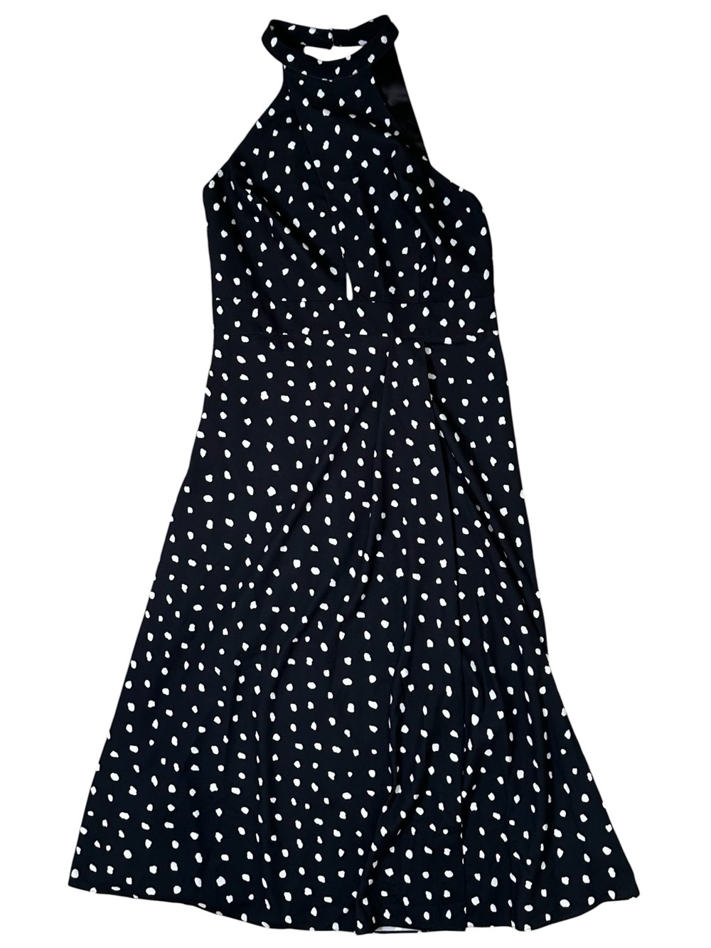 Ever New Melbourne Size 10 Black & White Spot Darcey High Neck Maxi Dress
